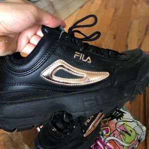 FILA Rose Gold Chunky Jagged Sneakers